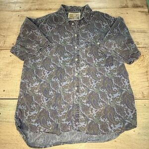 Vintage 1980's Pier Connection Men's Button Down Short Sleeve Shirt‎ Size L